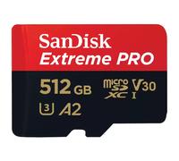 SanDisk Extreme PRO microSDXC (microSDXC, 512 Go, U3, UHS-I), Carte mémoire, Noir, Rouge