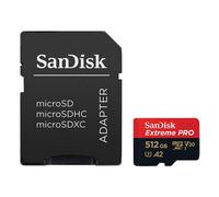 SanDisk Extreme PRO microSDXC (microSDXC, 512 Go, U3, UHS-I), Carte mémoire, Noir, Rouge