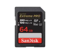 SanDisk Extreme Pro - Carte mémoire flash - 64 Go - Video Class V60 / UHS-II U3 / Class10 - SDXC UHS-II
