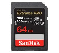 SanDisk Extreme Pro - Carte mémoire flash - 64 Go - Video Class V60 / UHS-II U3 / Class10 - SDXC UHS-II