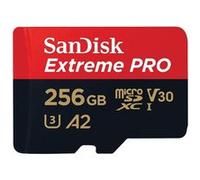 SanDisk Extreme Pro - Carte mémoire flash (adaptateur microSDXC vers SD inclus(e)) - 256 Go - A2 / Video Class V30 / UHS-I U3 / Class10 - microSDXC UHS-I