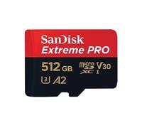 SanDisk Extreme Pro - Carte mémoire flash (adaptateur microSDXC vers SD inclus(e)) - 512 Go - A2 / Video Class V30 / UHS-I U3 / Class10 - microSDXC UHS-I