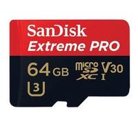 SanDisk Extreme PRO - Carte mémoire flash (adaptateur microSDXC vers SD inclus(e)) - 64 Go - Video Class V30 / UHS-I U3 - microSDXC UHS-I G