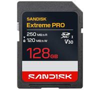 SANDISK Extreme Pro Carte SD UHS-I de 128 Go (Jusqu’à 250 Mo/s en Lecture et Jusqu’à 120 Mo/s en écriture, vidéo 4K UHD, U3, V30) Memory Zone App