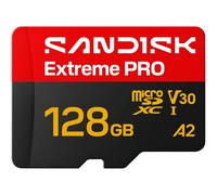SANDISK Extreme Pro Carte UHS-I microSD + SD Adapter, 128 Go (Vitesses de Lecture allant Jusqu’à 250 Mo/s et d’écriture Jusqu’à 120 Mo/s, 5K, 3K, 4K UHD, C10, V30, U3, A2)