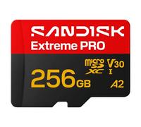 SanDisk Carte mémoire microSD Extreme PRO – 256 Go A2 V30 UHS‑I U3 (adaptateur SD inclus)