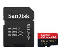 SanDisk Extreme PRO microSDXC (microSDXC, 512 Go, U3, UHS-I), Carte mémoire, Noir, Rouge