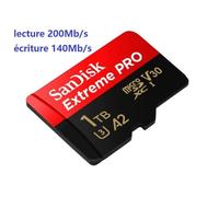 SanDisk Extreme Pro microSDXC 1To Class 10 UHS-I U3 V30 Read 200MB/s Write 140Mb/s A2 Nouveauté 2022
