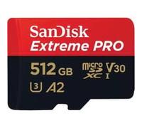 SanDisk Extreme PRO microSDXC (microSDXC, 512 Go, U3, UHS-I), Carte mémoire, Noir, Rouge