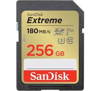 SanDisk 256GB Extreme SDXC kort, upp till 180 MB/s + RescuePro Deluxe, UHS-I, Kort 10, U3 V30