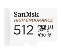 SanDisk High Endurance - Carte mémoire flash (adaptateur microSDXC vers SD inclus(e)) - 512 Go - Video Class V30 / UHS-I U3 / Class10 - microSDXC UHS-I