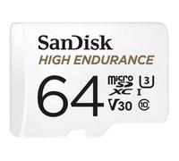 SanDisk HIGH ENDURANCE Carte microSDHC 64Go Adaptateur SD pour le monitoring vido domestique ou sur dashcam jusqu 100Mos e[8045]