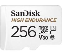 SanDisk High Endurance Monitoring Carte microSDXC 256 GB Class 10, UHS-I, UHS-Class 3, v30 Video Speed Class avec adaptateur SD