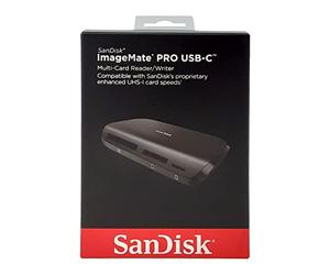 SanDisk ImageMate PRO USB-C Multi Card Reader/Writer, USB 3.0, up to 160MB/s, UHS-II, UHS-I or non-UHS SD, Black