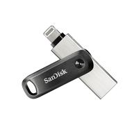 SanDisk iXpand 64Go USB Type-A / Lightning 3.2 Gen 2 (3.1 Gen 2) Pivotant Noir/Argent, Boîtier Métal/Plastique, 53x12x12.5mm