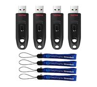 SanDisk Lot de 4 clés USB Ultra 3.0 haute performance 16 Go Fonctionne avec les ordinateurs, ordinateurs portables et ordinateurs de bureau (SDCZ48-016G-U46) avec 4 cordons Everything But Stromboli