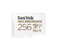 SanDisk MAX ENDURANCE 256 Go MicroSDXC UHS-I Classe 10, Lecture 100 Mo/s, Ecriture 40 Mo/s, V30, Adaptateur SD inclus, 15x10.9x1.02mm