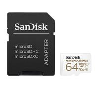 SanDisk MAX ENDURANCE Carte microSDHC 64Go Adaptateur SD pour le monitoring vidéo domestique ou sur dashcam 30 000 heures d’enregistrement G