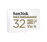 SanDisk MAX ENDURANCE Video Monitoring for Dashcams & Home Monitoring 32 GB microSDHC Memory Card + SD Adaptor 15,000 Hours Endurance, White