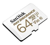 SanDisk MAX ENDURANCE Carte microSDHC 64Go Adaptateur SD pour le monitoring vidéo domestique ou sur dashcam 30 000 heures d’enregistrement G