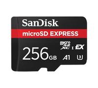 SanDisk microSD Express, 256 Go Carte microSD, Vitesee de lecture/écriture jusqu'à 880/480 Mo/s, Des vitesses de lecture jusqu’à 4,4 fois plus élevées que nos cartes microSD Class 10, U3