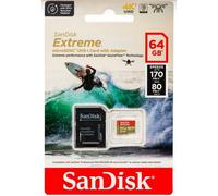 SanDisk - microSDXC 64 Go Extreme UHS-I U3 A2 C10 V30 (170Mb/s) + adaptateur
