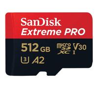 SanDisk Extreme PRO microSDXC (microSDXC, 512 Go, U3, UHS-I), Carte mémoire, Noir, Rouge