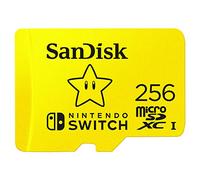SANDISK microSDXC produit sous licence pour les consoles Nintendo Switch, Super Mario Superstar 256 Go (UHS-I Carte, jusqu'à 100 Mo/s, Class 10, U3, V30)