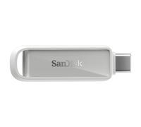 SANDISK Phone Drive with USB Type-C 1 to (pour Les Smartphones, tablettes et Ordinateurs, Jusqu’à 150 Mo/s, Sauvegardez automatiquement, récupération des données) - Blanc Arctique
