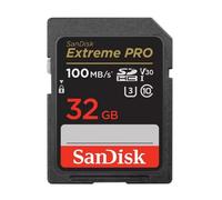 SanDisk SD Carte Mémoire 32Go Extreme Pro SDHC SDXC UHS-I Classe 10 100M-S 90M-S U3 V30 4K Carte Vidéo Noir