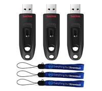 SanDisk SDCZ48-016G-U46 Lot de 3 clés USB ultra 3.0 haute performance avec 3 cordons Everything But Stromboli 16 Go