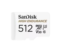 SanDisk Carte microSDXC High Endurance 512 Go – V30 UHS‑I U3 (adaptateur SD inclus)
