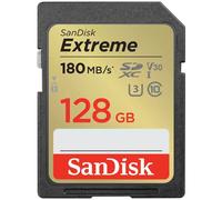 Carte Mémoire SDXC - SANDISK - Extreme 128Go - 180MB/s - UHS-I Class 10 - Résistante à l'eau et aux chocs