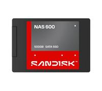 SanDisk SSD SATA NAS 600 500 Go, jusqu'à 560 Mo/s de Vitesse de Lecture | 7 mm, indice d'endurance jusqu'à 350 TBW, stockage NAS, conçu pour un fonctionnement continu dans les environnements NAS 24h