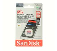 SanDisk 1.5 to Ultra microSDXC UHS-I Carte avec jusqu'à 150 Mo/s, Classe 10, U1, homologuée A1,adaptateur SD offerte