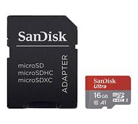 SanDisk Ultra 16 GB microSDHC Memory Card + SD Adapter with A1 App Performance Up to 98 MB/s, Class 10, U1 , Red