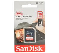 SanDisk Ultra 16 Go SD SDHC Carte Mmoire Flash UHS-I Classe 10 Vitesse de Lecture jusqu' 48 Mo/s 320X SDSDUNB-016G-GN3IN Lot de Gros