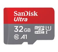 SanDisk Ultra 32 GB microSDHC Memory Card + SD Adapter with A1 App Performance Up to 120 MB/s, Class 10, U1, SDSQUA4-032G-GN6MA , Red/Grey