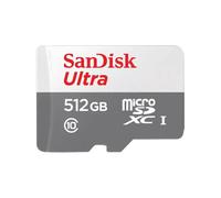 SanDisk Ultra, 512 Go, MicroSDXC, classe 10, UHS-I, 100 Mo/s, blanc, gris