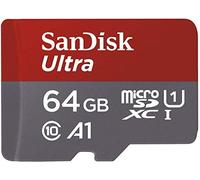 Carte Mémoire micro SD SanDisk Ultra 64Go microSDXC UHS-I A1 C10 + Adaptateur