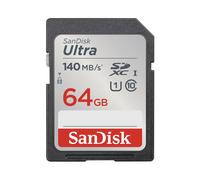 SanDisk Ultra 64GB SDXC UHS-I Classe 10, Vitesse Lecture 120MB/s, Résistante Chocs/Température/Rayons X, Dimensions 23.9x31.8x2.17mm