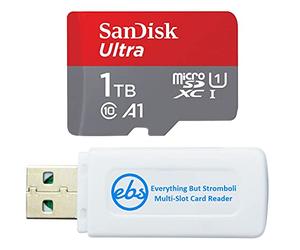 SanDisk Ultra Carte mémoire 1 To Classe 10 pour console de jeu OLED Nintendo Switch (SDSQUA4-1T00-GN6MN) UHS-I avec 1 lecteur de cartes SD et microSDXC Everything But Stromboli