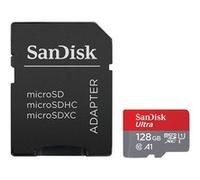 SanDisk Carte microSDXC Ultra 128 Go – A1 UHS‑I U1 Class 10 – adaptateur SD, jusqu'à 140 Mo/s