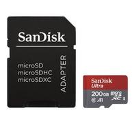 SanDisk Ultra - Carte mémoire flash (adaptateur microSDXC vers SD inclus(e)) - 200 Go - A1 / UHS Class 1 / Class10 - microSDXC UHS-I G
