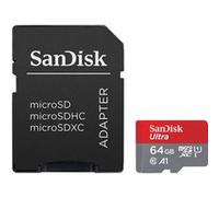 SanDisk Ultra - Carte mémoire flash (adaptateur microSDXC vers SD inclus(e)) - 64 Go - A1 / UHS-I U1 / Class10 - microSDXC UHS-I G