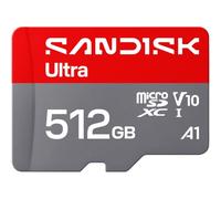 SANDISK Ultra Carte microSDXC UHS-I + SD Adapter, 512 Go (Vitesses de Transfert Jusqu’à 195 Mo/s, vidéos en Full HD, V10, U1, C10, A1) pour Les Smartphones et tablettes Android, Les appareils Photos