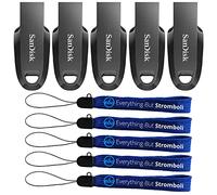 SanDisk Ultra Curve SDCZ550-032G-G46 Lot de 5 clés USB 3.2 Gen 1 32 Go avec 5 cordons Everything But Stromboli
