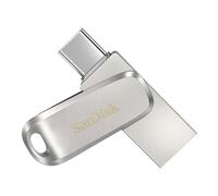 SanDisk Ultra Dual Drive Luxe 2 to (Clé USB, jusqu'à 400 Mo/s, avec connecteurs USB Type-C et Type-A réversibles, pour Smartphone, Tablettes, Mac et PC) entièrement métallique, Argent
