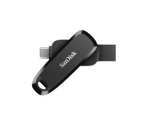 SanDisk Ultra Dual Drive Luxe 512GB USB Type-C 3.2 Gen 1, 100MB/s, Format Pivotant, Noir, Dimensions 70x18x11mm, Poids 12g, Temp. 0-45°C