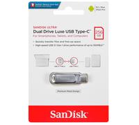 SanDisk Ultra Dual Drive Luxe Lecteur USB Flash 1 to USB Type-A/USB Type-C 3.2 Gen 1 (3.1 Gen 1) Acier Inoxydable